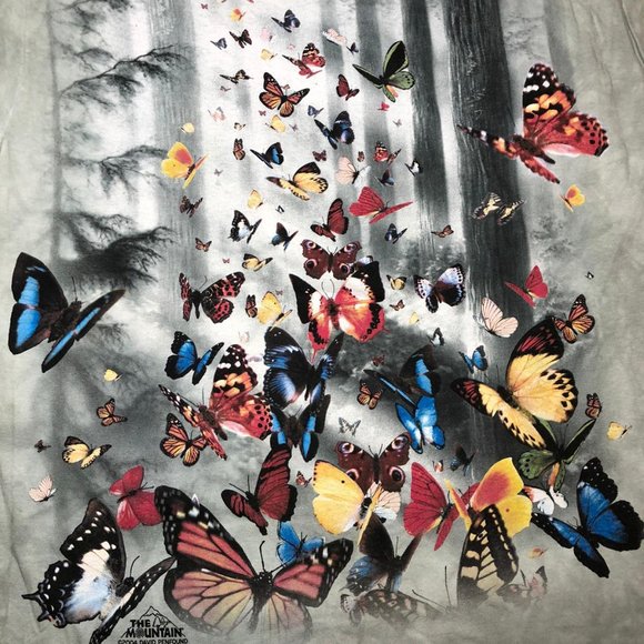 The Mountain Butterfly Butterflies Beautiful Forest Rainbow Insect T-Shirt S - Picture 2 of 7